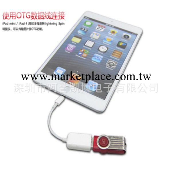 蘋果轉隨身碟數據ipad4外接鍵盤隨身碟ipadmini 外接相機OTG數據線OTG線工廠,批發,進口,代購