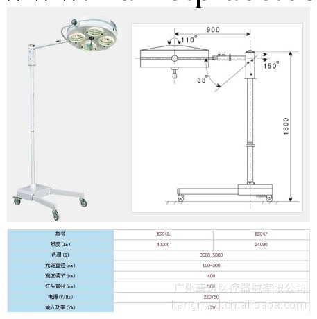 汕頭福利立式四孔無影燈金鳳花牌立式四孔冷光無影燈KS04L工廠,批發,進口,代購