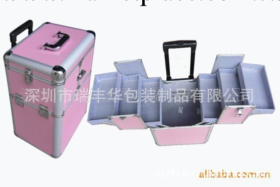 廠傢熱銷精美便攜粉紅手提式鋁合金拉桿化妝箱工廠,批發,進口,代購