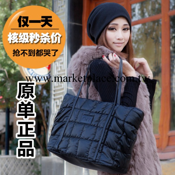 2013秋冬新款女包復古歐美手提單肩包休閒羽絨包簡約太空棉潮大包工廠,批發,進口,代購