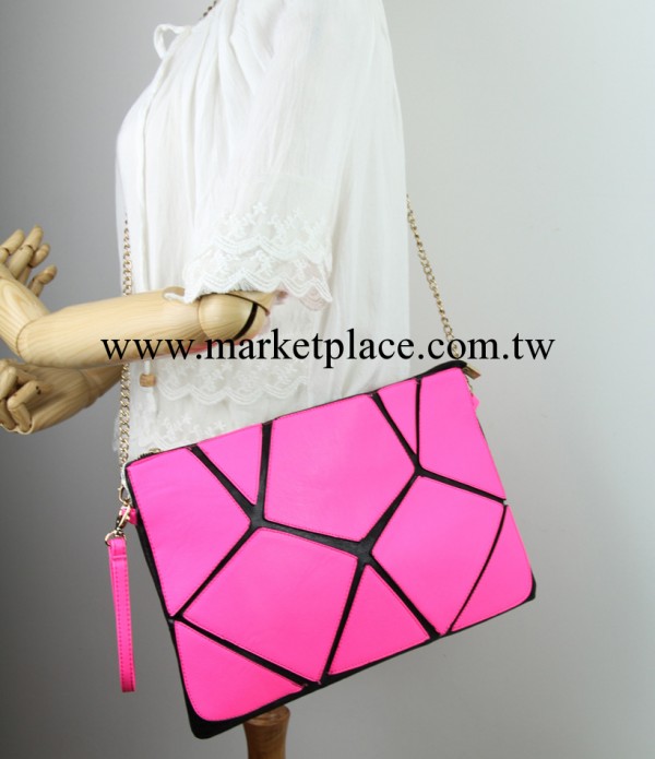 2013新款 韓版風范大牌時尚RV拼接手包 鏈條單肩小包 手拿包工廠,批發,進口,代購