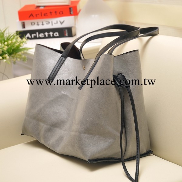 新款英倫風媽咪包 歐美品牌純色子母包單肩手提大包包女包批發工廠,批發,進口,代購