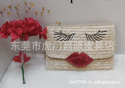 外貿草編包 藤編包  新款推薦 日本流行 唇印手拿 草編包工廠,批發,進口,代購