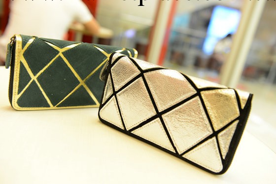 新款韓版潮流時尚女生手拿包 復古不規則圖案撞色錢包錢夾工廠,批發,進口,代購