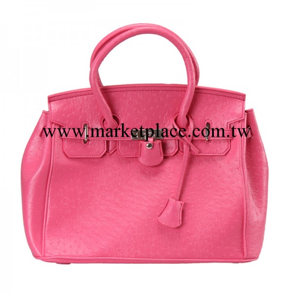 供應2013新款配鎖鴕鳥紋手提包 女士時尚包包 YB181 免費加盟工廠,批發,進口,代購