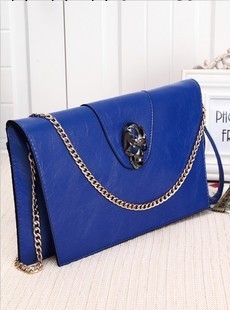 2013新款韓版熱賣女士休閒手拿包鏈條單肩斜挎包骷髏頭錢包手機包工廠,批發,進口,代購