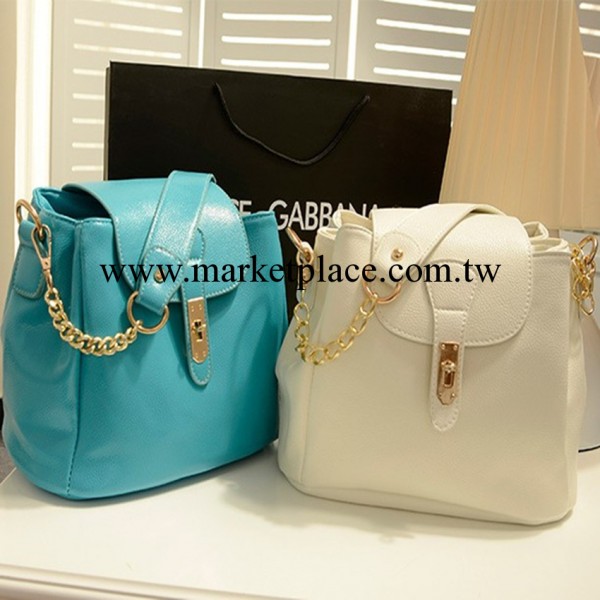 2013新款歐美糖果色潮時尚百搭鏈條水桶包單肩手提女包包潮袋批發工廠,批發,進口,代購