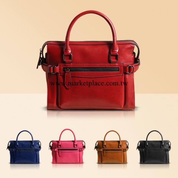 艾黛利 韓版時尚簡約油蠟牛皮單肩斜挎手提女包 真皮女包批發工廠,批發,進口,代購