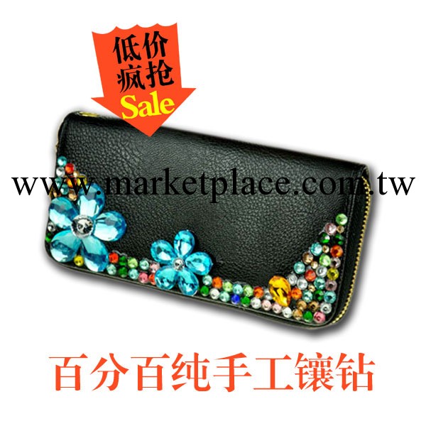 新款包郵2012日韓風范 手工鑲鉆中長款女士錢包錢夾 水鉆手拿錢包工廠,批發,進口,代購