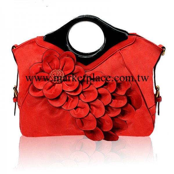 廣州廠傢外貿直銷孔雀花朵女包秋季潮女士手提休閒紅色新娘斜挎包工廠,批發,進口,代購
