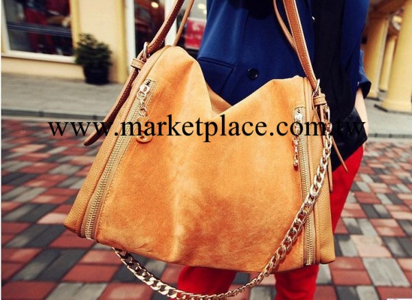 2013新款包包鏈條拼接絨佈包單肩包手提斜挎包女包批發免費加盟工廠,批發,進口,代購