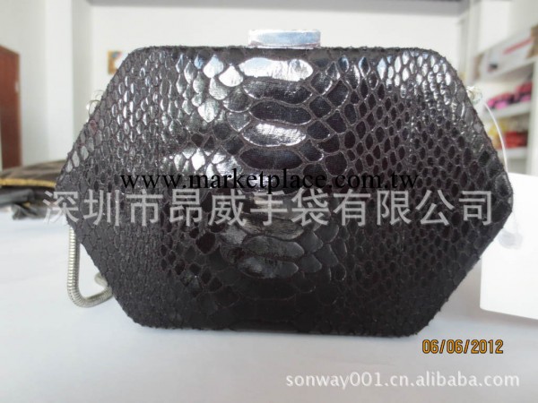 歐美2012新款蛇紋仿皮絨六角晚宴包 鏈條手拿晚宴包 晚宴包 bag工廠,批發,進口,代購