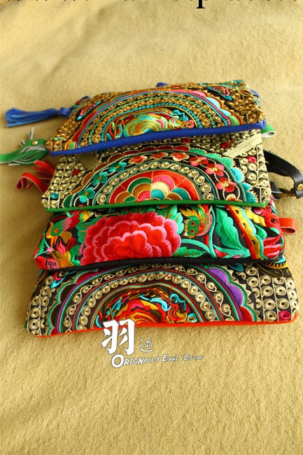 小號手工苗繡老繡牛皮貼佈斜挎包手拿包單肩包 民族飾品 秋裝工廠,批發,進口,代購