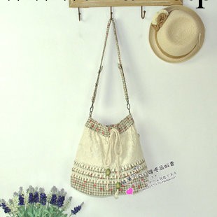 日單森林系清新 vivi雜志蕾絲田園碎花波點單肩包斜挎帆佈包女包工廠,批發,進口,代購