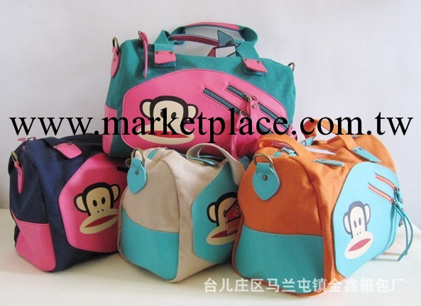 大嘴女包 猴子時尚拼色旅行包 帆佈女式包 斜挎包 單肩包 休閒包工廠,批發,進口,代購