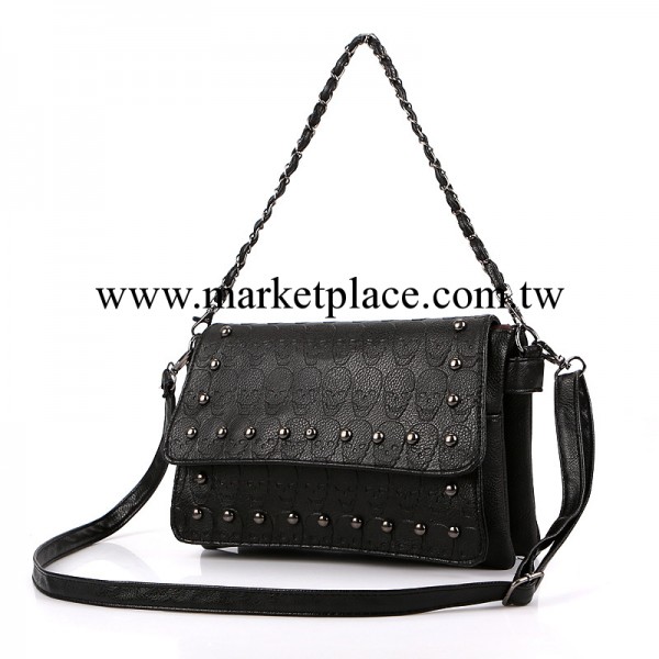 2013新款 韓版骷髏頭鉚釘復古包百搭潮包手提包單肩包斜挎包包 女工廠,批發,進口,代購