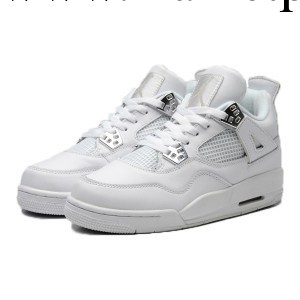 廠傢供應籃球鞋AIR#JORDAN4代精品版AJ4全白男款一雙批工廠,批發,進口,代購