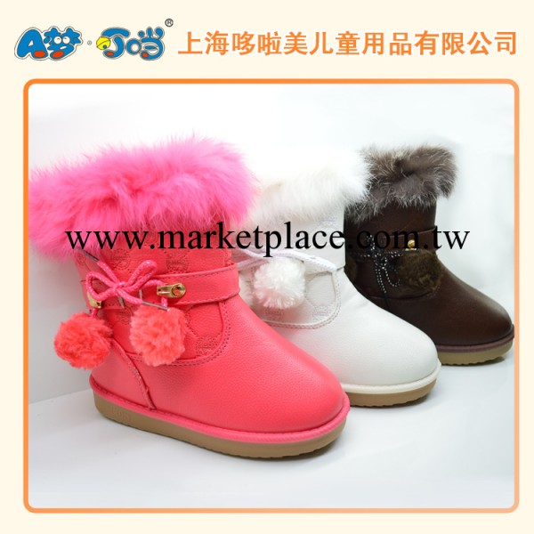 時尚新款冬季真兔毛可愛兒童童鞋 舒適保暖兒童雪靴短棉靴工廠,批發,進口,代購