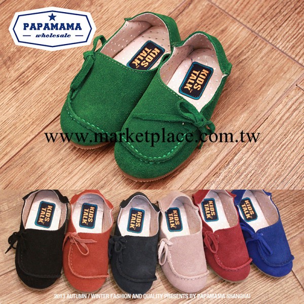 【PAPAMAMA】韓國精品潮款翻毛皮圓頭真皮帆船休閒童皮鞋特價工廠,批發,進口,代購