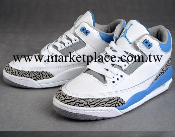 廠傢供應籃球鞋AIR#JORDAN3代精品版AJ3白藍男款一件起拍工廠,批發,進口,代購