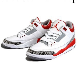 廠傢供應籃球鞋AIR#JORDAN3代精品版AJ3白黑紅配色男款工廠,批發,進口,代購