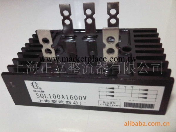 供應上海整流器總廠三相整流橋堆SQL20A1600V（帶散熱器）工廠,批發,進口,代購