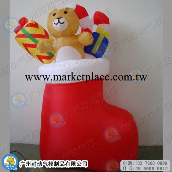 專做出口充氣聖誕節禮品 充氣聖誕襪 配CE認證風機 可配置彩燈工廠,批發,進口,代購