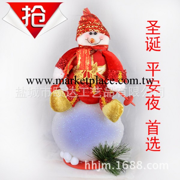 節日禮品佈藝毛絨玩具聖誕節禮物糖果盒裝飾擺件聖誕雪人閃光燈工廠,批發,進口,代購