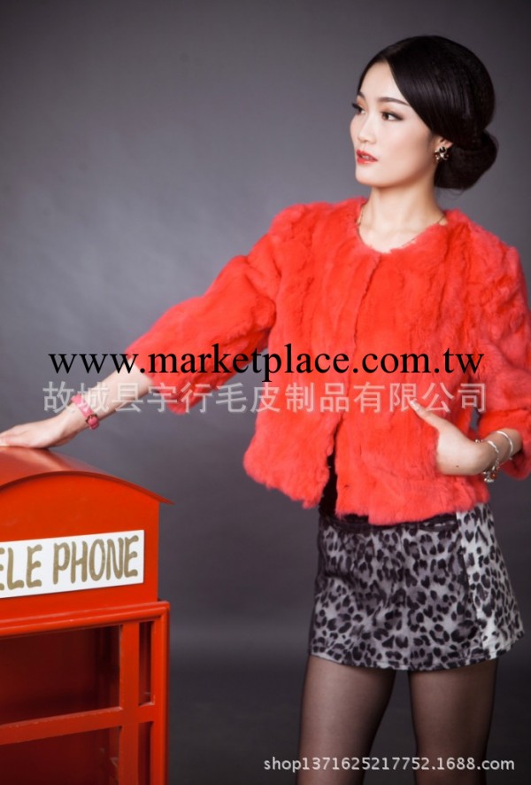 2013新款皮草 毛皮服裝 女式外套 皮草批發 大紅色女士外套工廠,批發,進口,代購