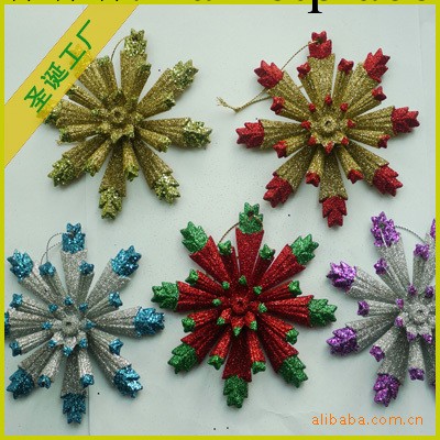 專業生產聖誕禮品,義烏工廠,沃爾瑪供貨商,三層雙色雪花聖誕掛飾工廠,批發,進口,代購