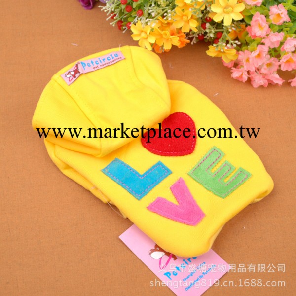 寵物衣服批發 寵物夾棉衛衣 炫麗love衛衣 狗狗秋冬裝工廠,批發,進口,代購