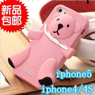 廠傢批發 新款卡通外殼iphone5抱抱熊手機殼蘋果iphone4/4s矽膠套工廠,批發,進口,代購