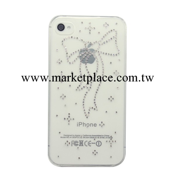 新款蘋果iphone5手機殼批發 5代鑲水鉆蝴蝶結手機保護套 廠傢直銷工廠,批發,進口,代購