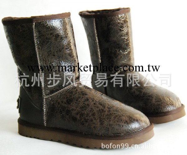 批發澳洲羊皮毛一體雪靴5825 金屬咖啡爆裂紋中筒男款靴子工廠,批發,進口,代購