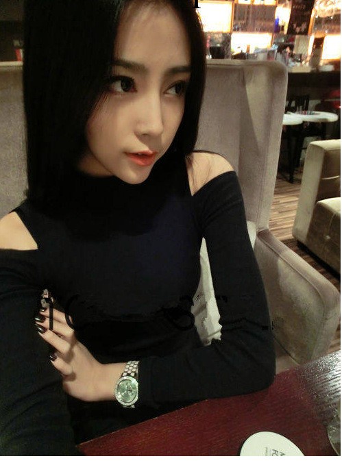 2013女裝新款9930*時尚百搭露肩修身高彈力打底長T連衣裙工廠,批發,進口,代購