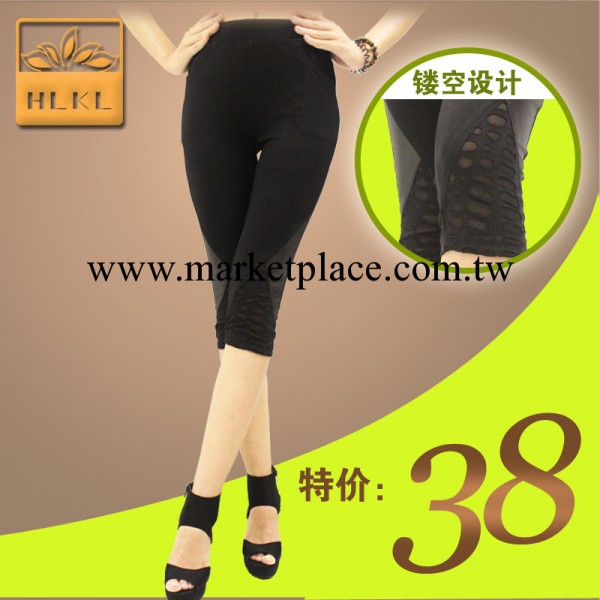 【廠傢直銷】批發歐美休閒七分褲|鏤空小腳顯瘦女褲|高檔大碼女褲工廠,批發,進口,代購