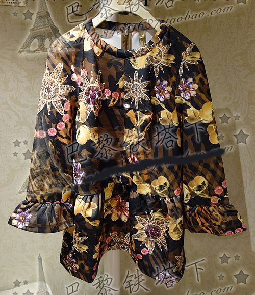 DAZZLE/地素批發 2013秋款新款印花釘珠 233O606 連衣裙 無三標工廠,批發,進口,代購