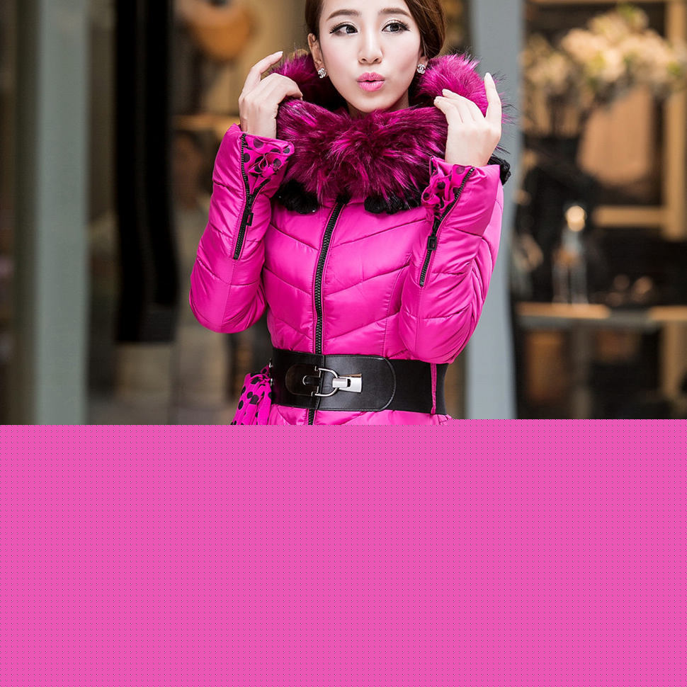 2013歐洲冬女式中長款外套新款加厚羽絨衣送絲巾腰帶806#批發工廠,批發,進口,代購