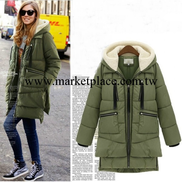 2013歐美大牌冬裝新款加厚大碼女軍工裝長款連帽女式羽絨衣SZ3618工廠,批發,進口,代購