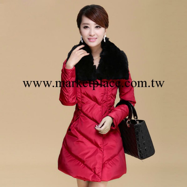 2013冬季新款 韓版大翻領收腰中長款羽絨棉服 女式修身棉服工廠,批發,進口,代購