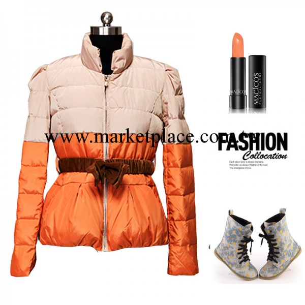 冬季服裝歐美時尚女裝防寒保暖女式拼色品牌羽絨衣女裝工廠,批發,進口,代購
