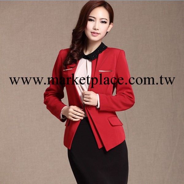 PY-31025-A 2013秋冬新品 韓版女裝 時尚簡約修身金屬裝飾小西裝工廠,批發,進口,代購