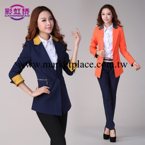 2013秋季韓版修身小西服女秋裝新款撞色休閒小西裝女外套長袖女裝工廠,批發,進口,代購