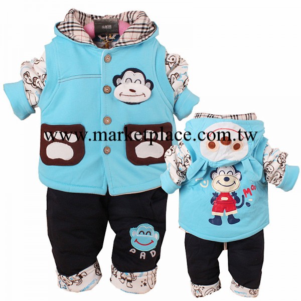 新款嬰兒裝 秋冬季夾棉熊貓馬甲三件套 童套裝批發批發・進口・工廠・代買・代購