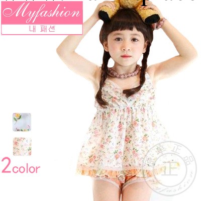 女童套裝|童裝夏裝|Myfashion品牌童裝 碎花吊帶衫短褲套裝34412工廠,批發,進口,代購