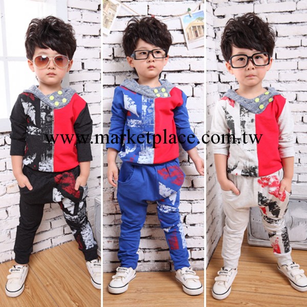 男童套裝 男童長袖套裝潮 2013秋季新品 中小男童套裝韓版 批發工廠,批發,進口,代購