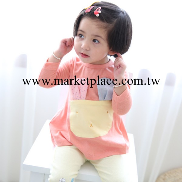 2013秋季新款 女童方臉兔子長袖套裝 兩件套 兒童套裝批發工廠,批發,進口,代購