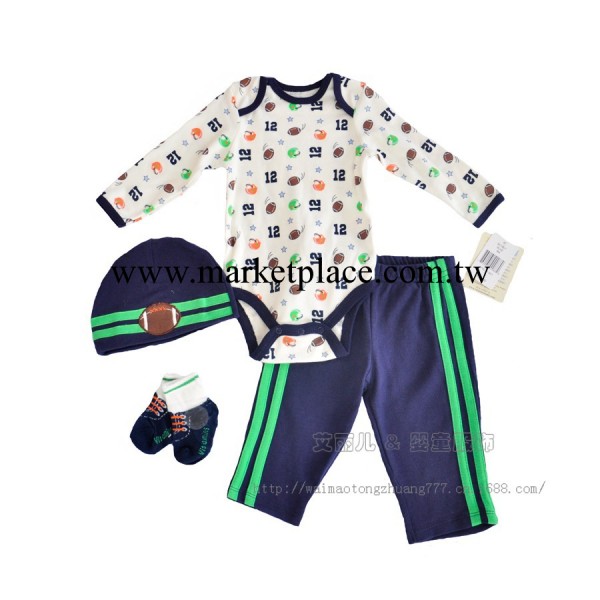 外貿童裝 維他命品牌 0-1歲 童裝四件套 橄欖球套裝工廠,批發,進口,代購