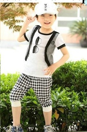 【品牌】夏季新品 韓版童裝 假兩件套短袖套裝 韓版套裝批發・進口・工廠・代買・代購