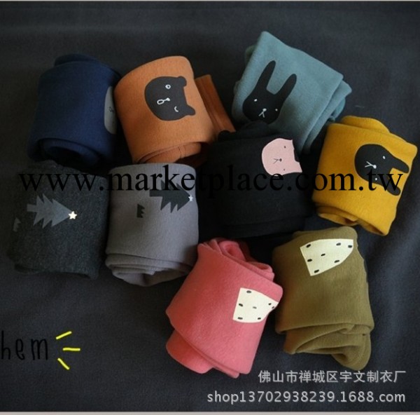 2013冬款韓版加絨內搭褲 多色 印花 純色 品牌童裝 韓版女童工廠,批發,進口,代購